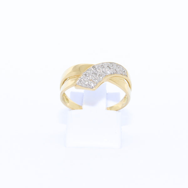 ANILLO CRUZADO BICOLOR