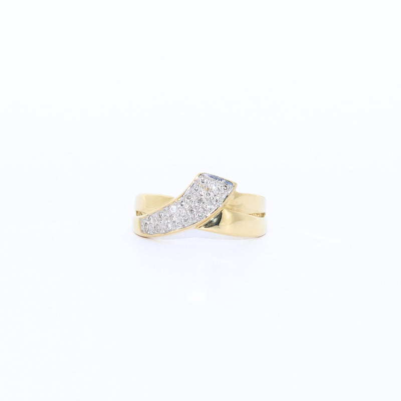 ANILLO CRUZADO BICOLOR
