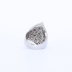 ANILLO CARACOL ORO BLANCO CON DIAMANTES BAGUET