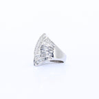 ANILLO CARACOL ORO BLANCO CON DIAMANTES BAGUET