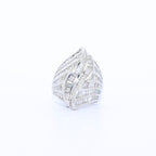 ANILLO CARACOL ORO BLANCO CON DIAMANTES BAGUET