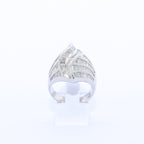 ANILLO CARACOL ORO BLANCO CON DIAMANTES BAGUET