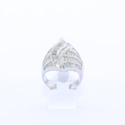 ANILLO CARACOL ORO BLANCO CON DIAMANTES BAGUET