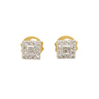 PENDIENTES CUADRADOS BICOLOR CON DIAMANTES