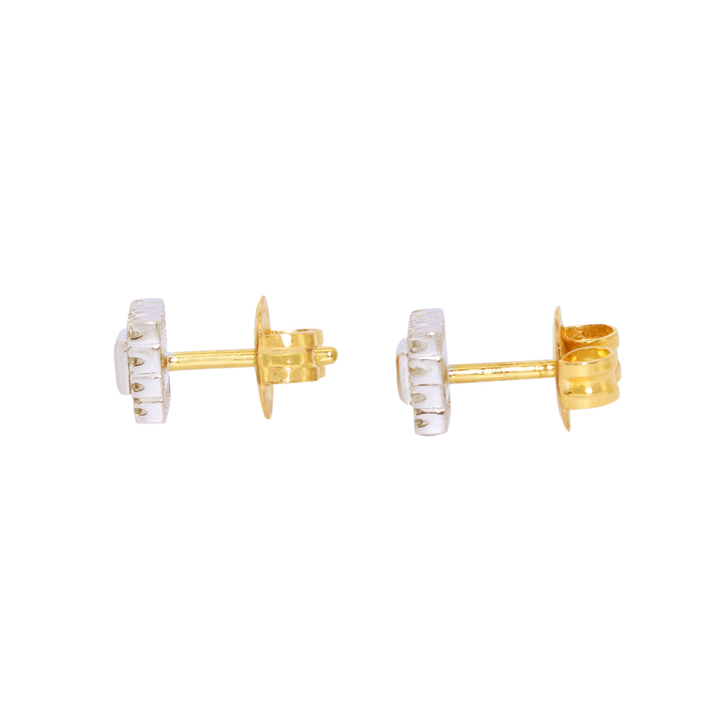 PENDIENTES CUADRADOS BICOLOR CON DIAMANTES