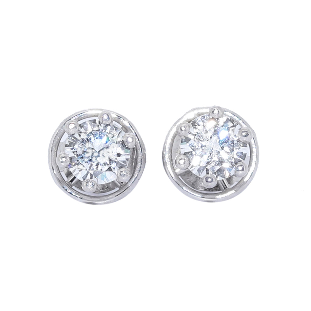 DORMILONAS ORO BLANCO CON DIAMANTES