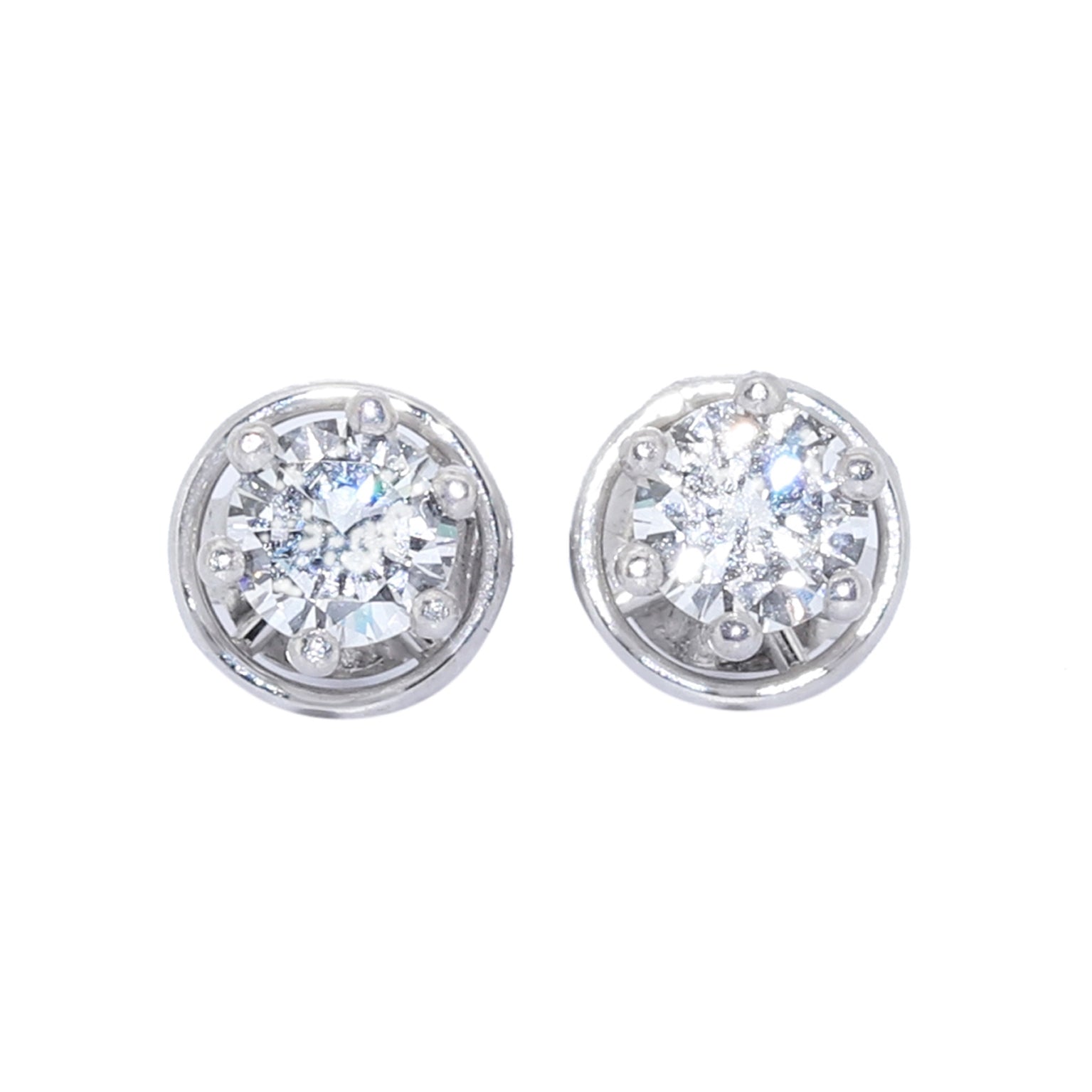 DORMILONAS ORO BLANCO CON DIAMANTES