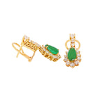 PENDIENTES ESMERALDA Y BRILLANTES