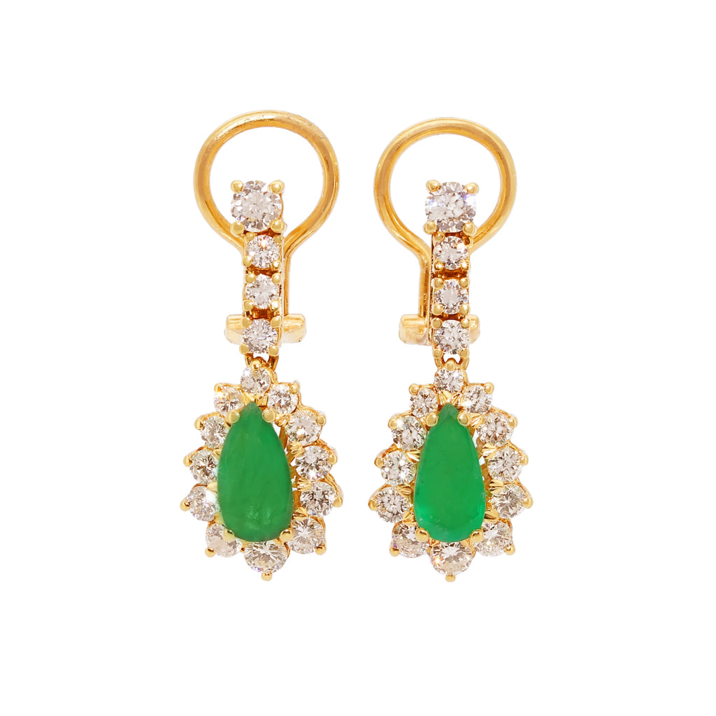 PENDIENTES ESMERALDA Y BRILLANTES