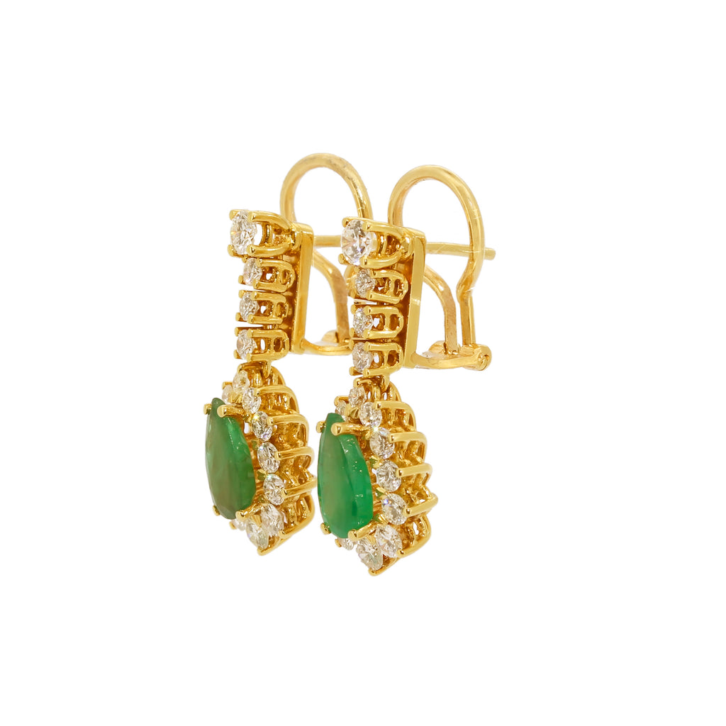 PENDIENTES ESMERALDA Y BRILLANTES