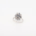CONJUNTO SORTIJA Y PENDIENTES ORO BLANCO CON ZAFIROS Y BRILLANTES