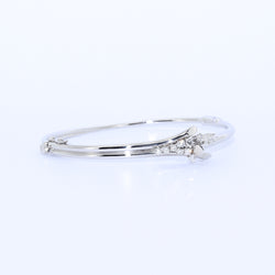 PULSERA RIGIDA ORO BLANCO Y BRILLANTES