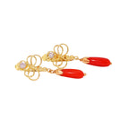 PENDIENTES CORAL CON CIRCONITAS