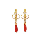 PENDIENTES CORAL CON CIRCONITAS