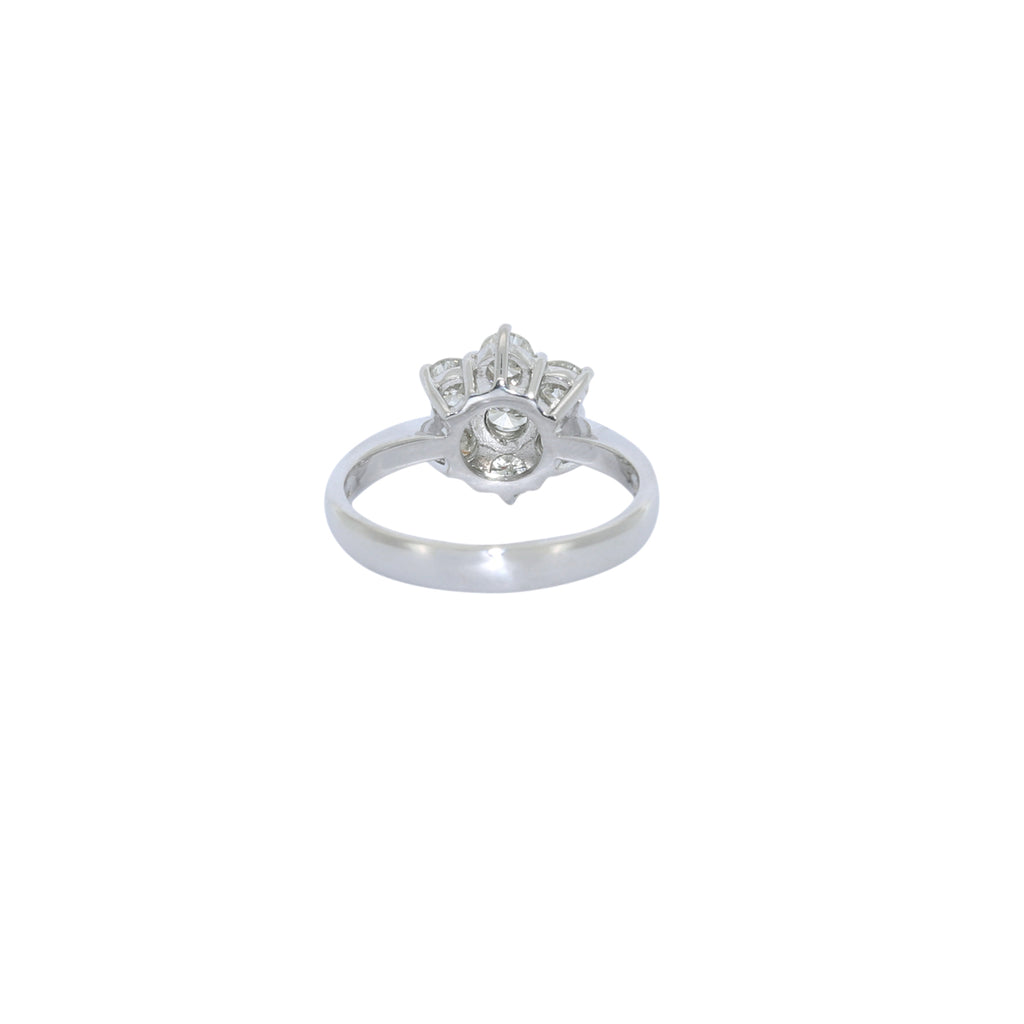 SORTIJA FLOR ORO BLANCO CON DIAMANTES