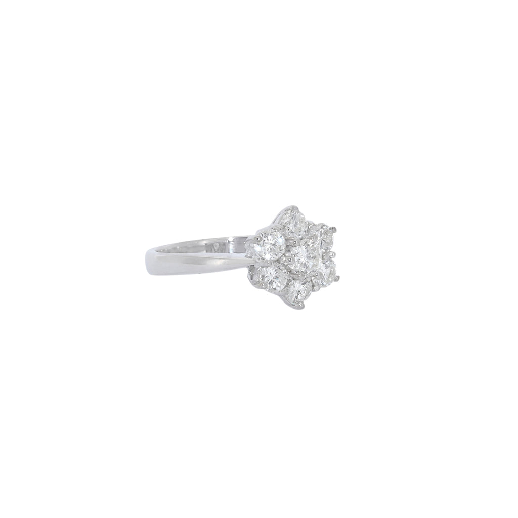 SORTIJA FLOR ORO BLANCO CON DIAMANTES
