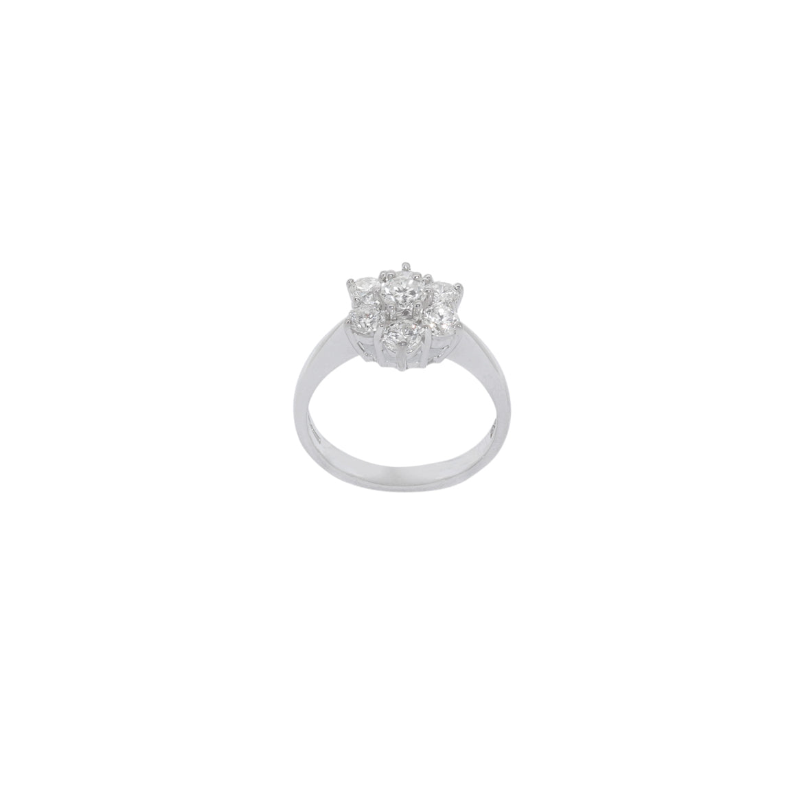 SORTIJA FLOR ORO BLANCO CON DIAMANTES