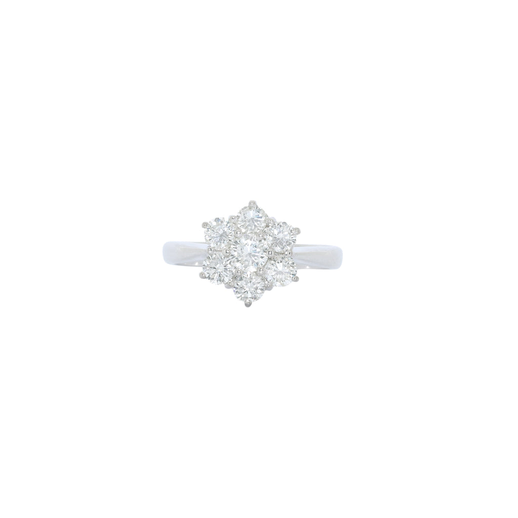 SORTIJA FLOR ORO BLANCO CON DIAMANTES