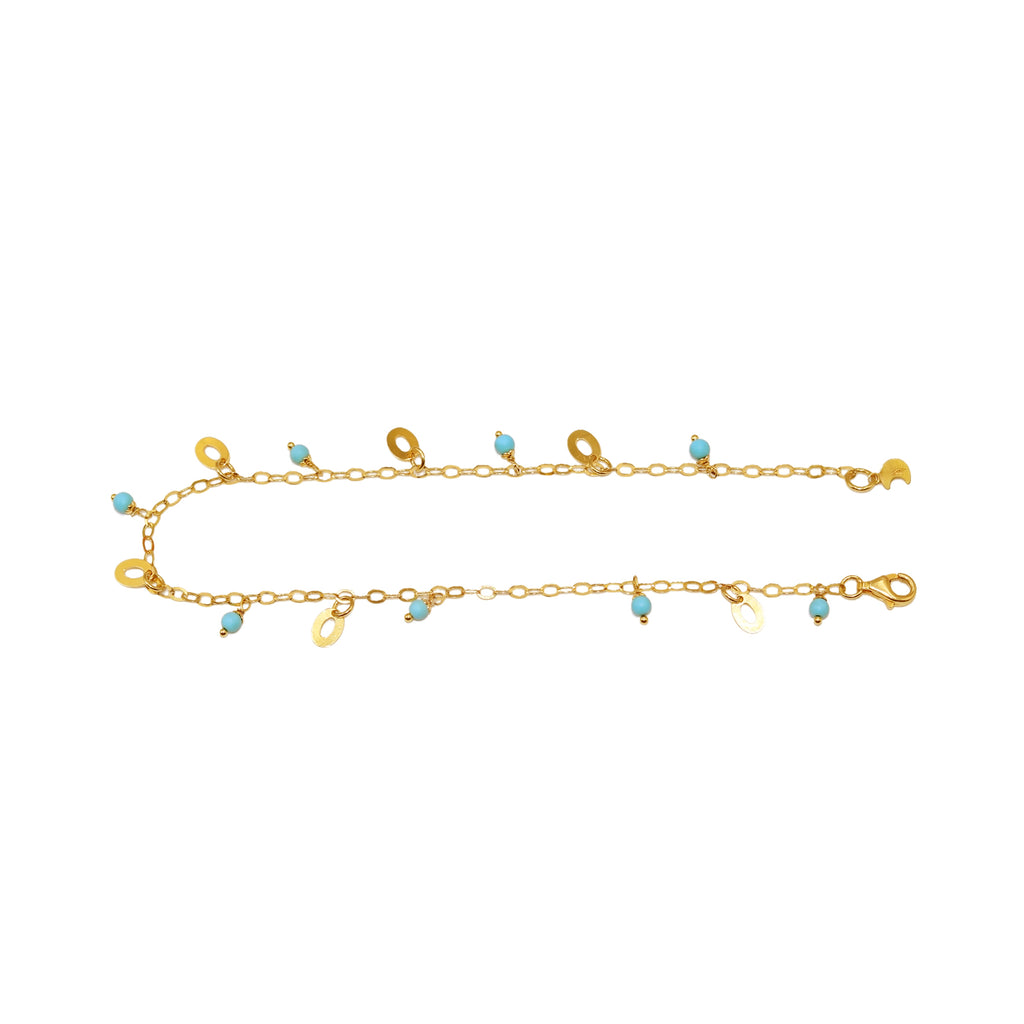 PULSERA TOBILLERA CON PIEDRAS AZULES
