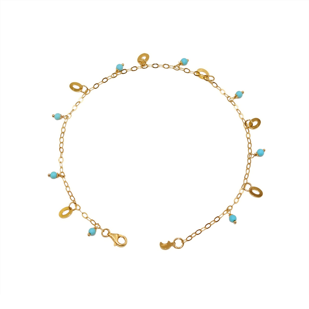 PULSERA TOBILLERA CON PIEDRAS AZULES