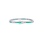 PULSERA RIVIERE ORO BLANCO CON ESMERALDAS Y BRILLANTES