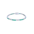 PULSERA RIVIERE ORO BLANCO CON ESMERALDAS Y BRILLANTES