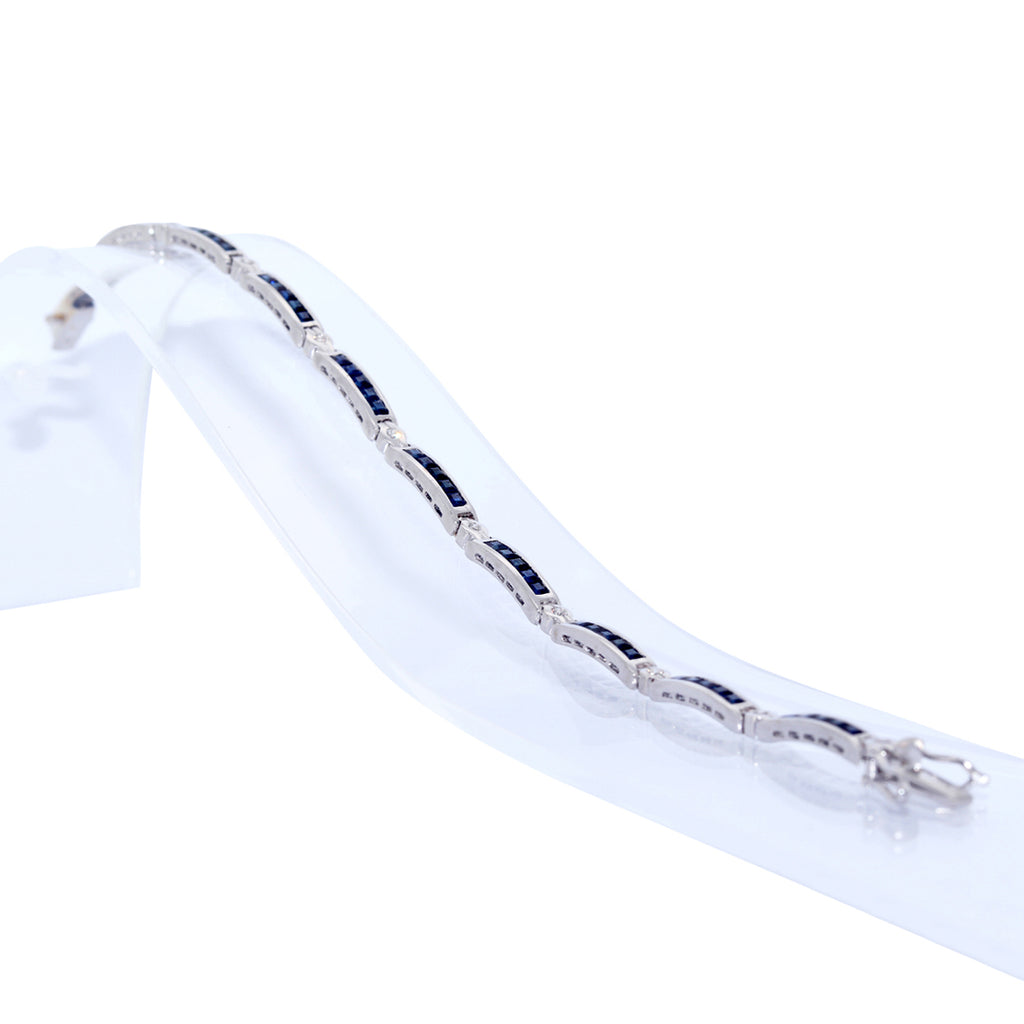 PULSERA RIVIERE ORO BLANCO CON ZAFIROS Y BRILLANTES