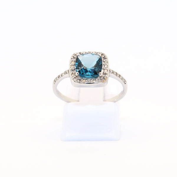 SORTIJA TOPACIO Y DIAMANTES