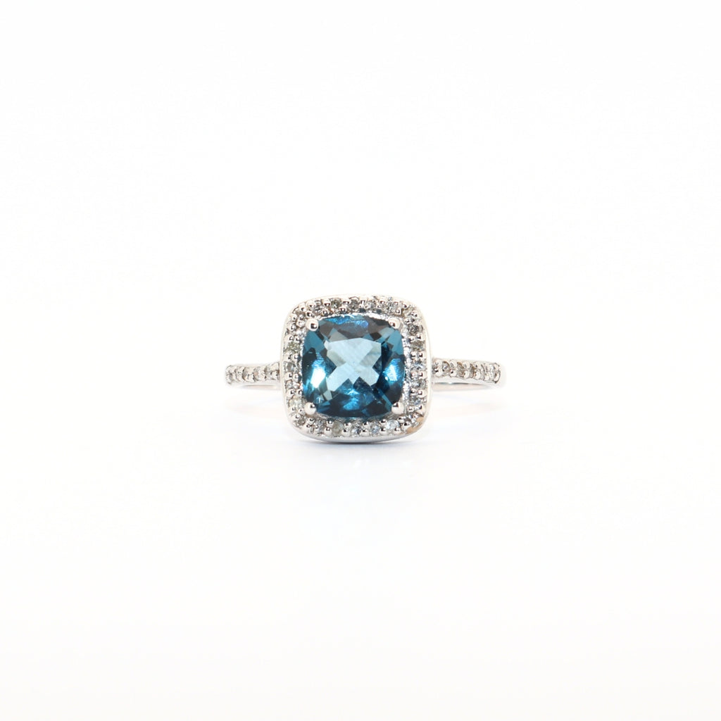 SORTIJA TOPACIO Y DIAMANTES