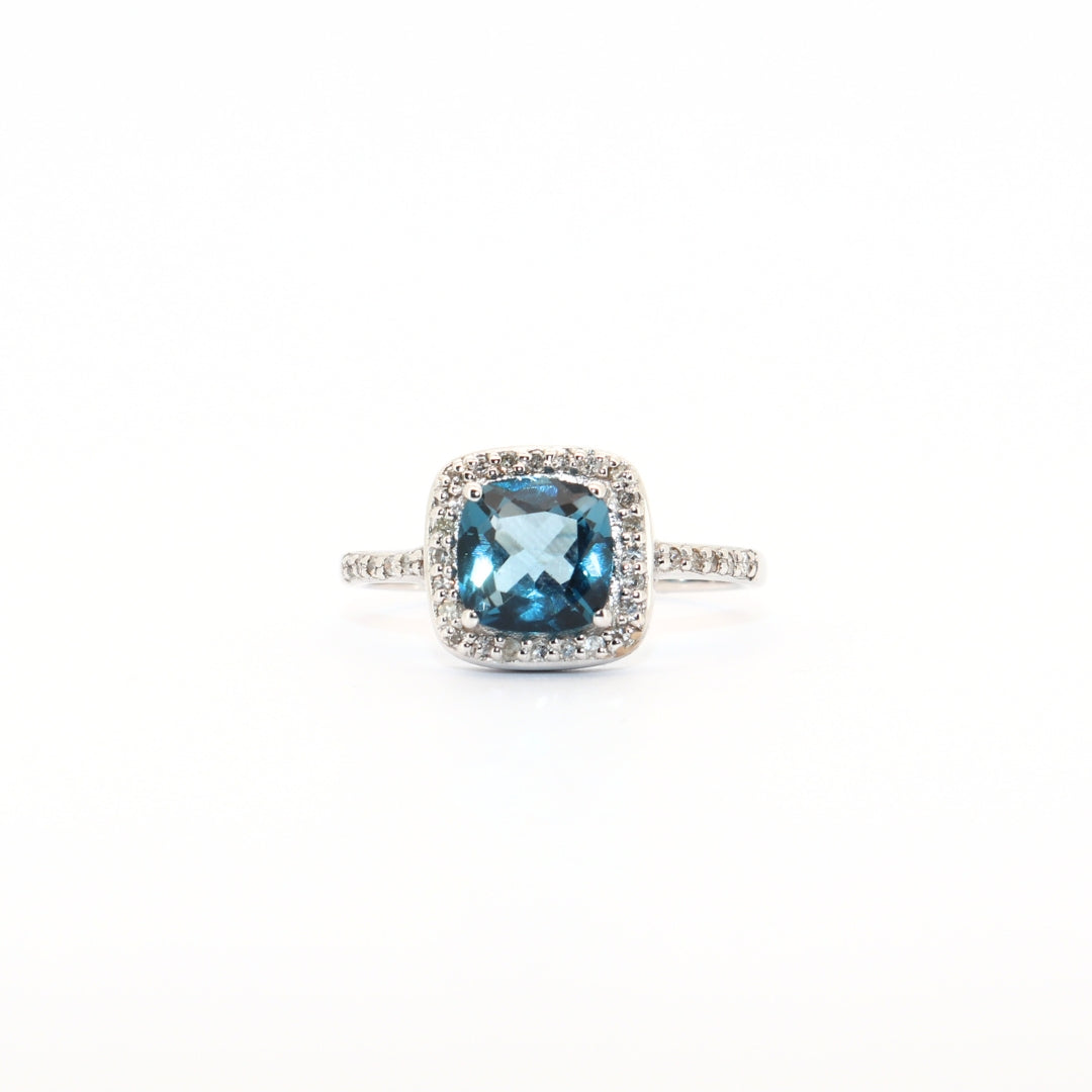 SORTIJA TOPACIO Y DIAMANTES