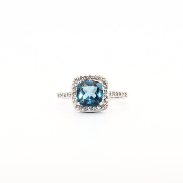 SORTIJA TOPACIO Y DIAMANTES