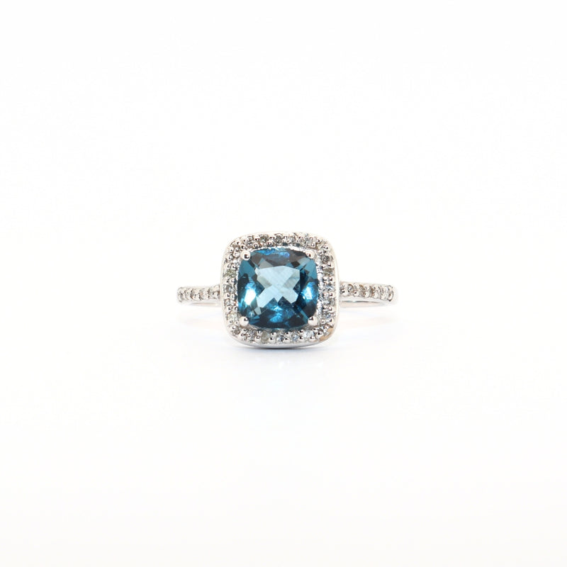 SORTIJA TOPACIO Y DIAMANTES