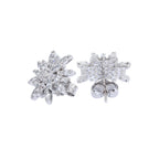 PENDIENTES FLOR ORO BLANCO CON BRILLANTES