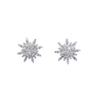 PENDIENTES FLOR ORO BLANCO CON BRILLANTES