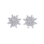 PENDIENTES FLOR ORO BLANCO CON BRILLANTES