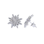 PENDIENTES FLOR ORO BLANCO CON BRILLANTES