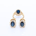 CONJUNTO SORTIJA + PENDIENTES ZAFIROS
