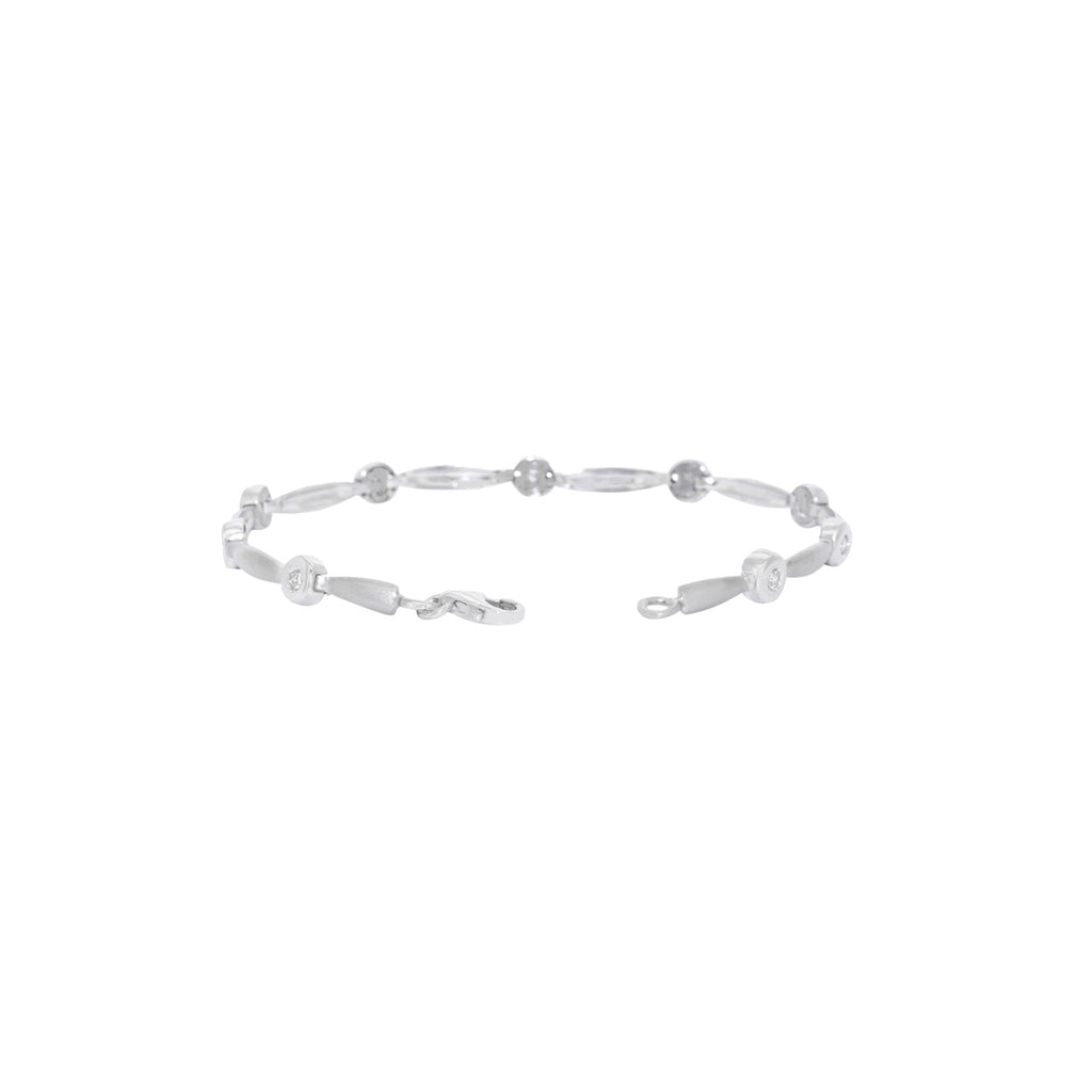 PULSERA ORO BLANCO Y BRILLANTES
