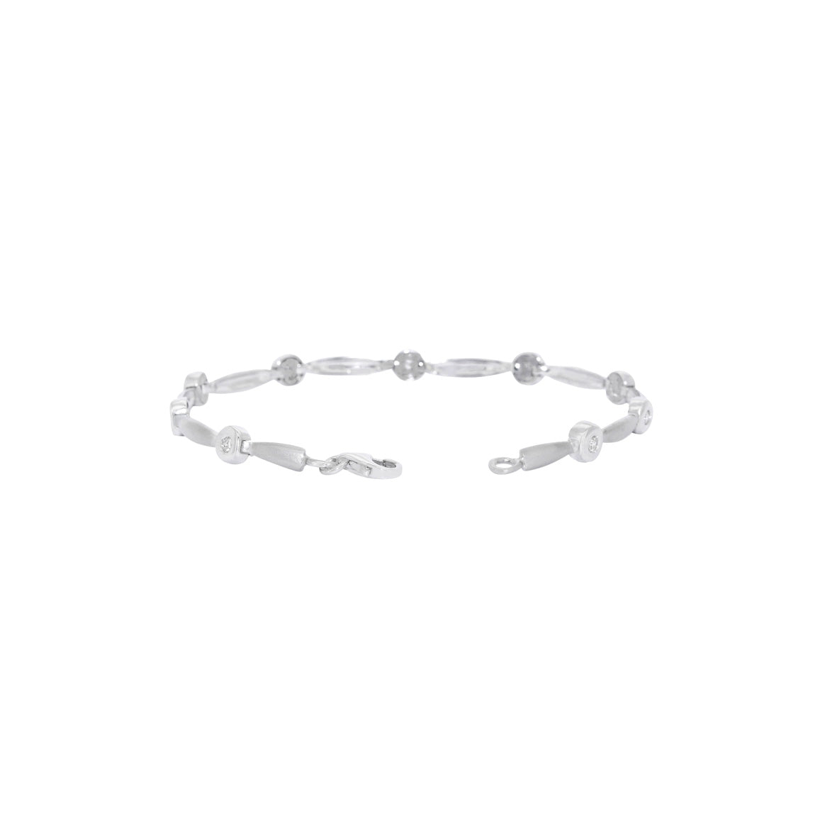 PULSERA ORO BLANCO Y BRILLANTES