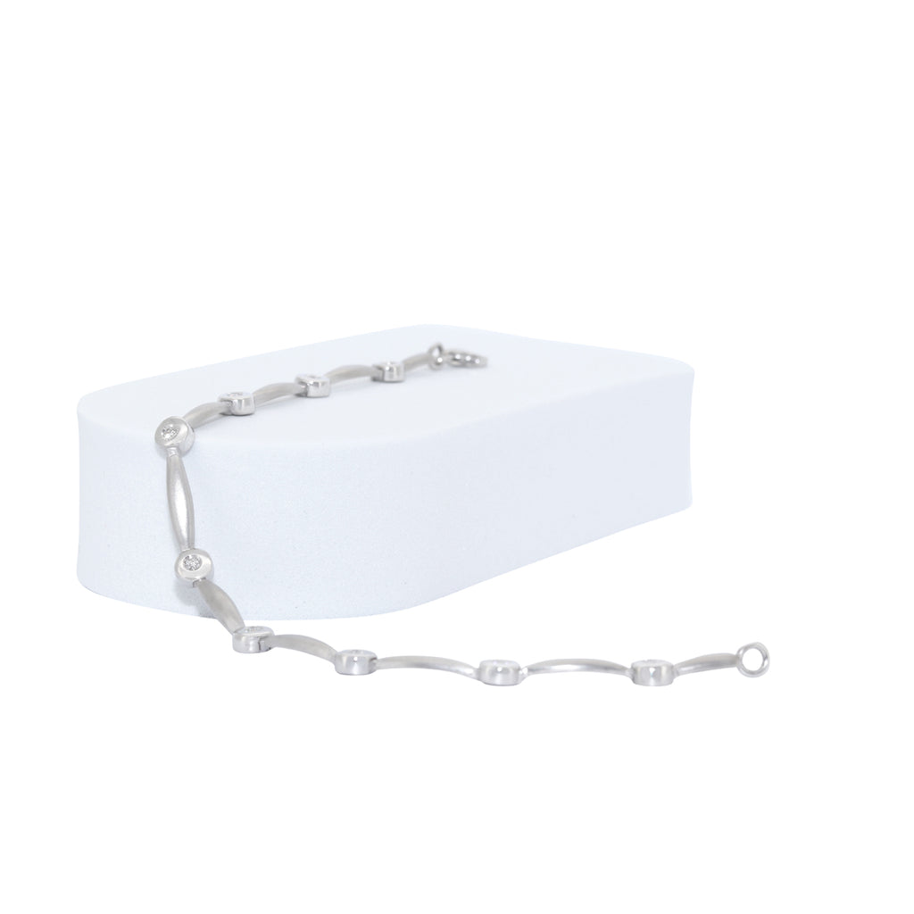 PULSERA ORO BLANCO Y BRILLANTES