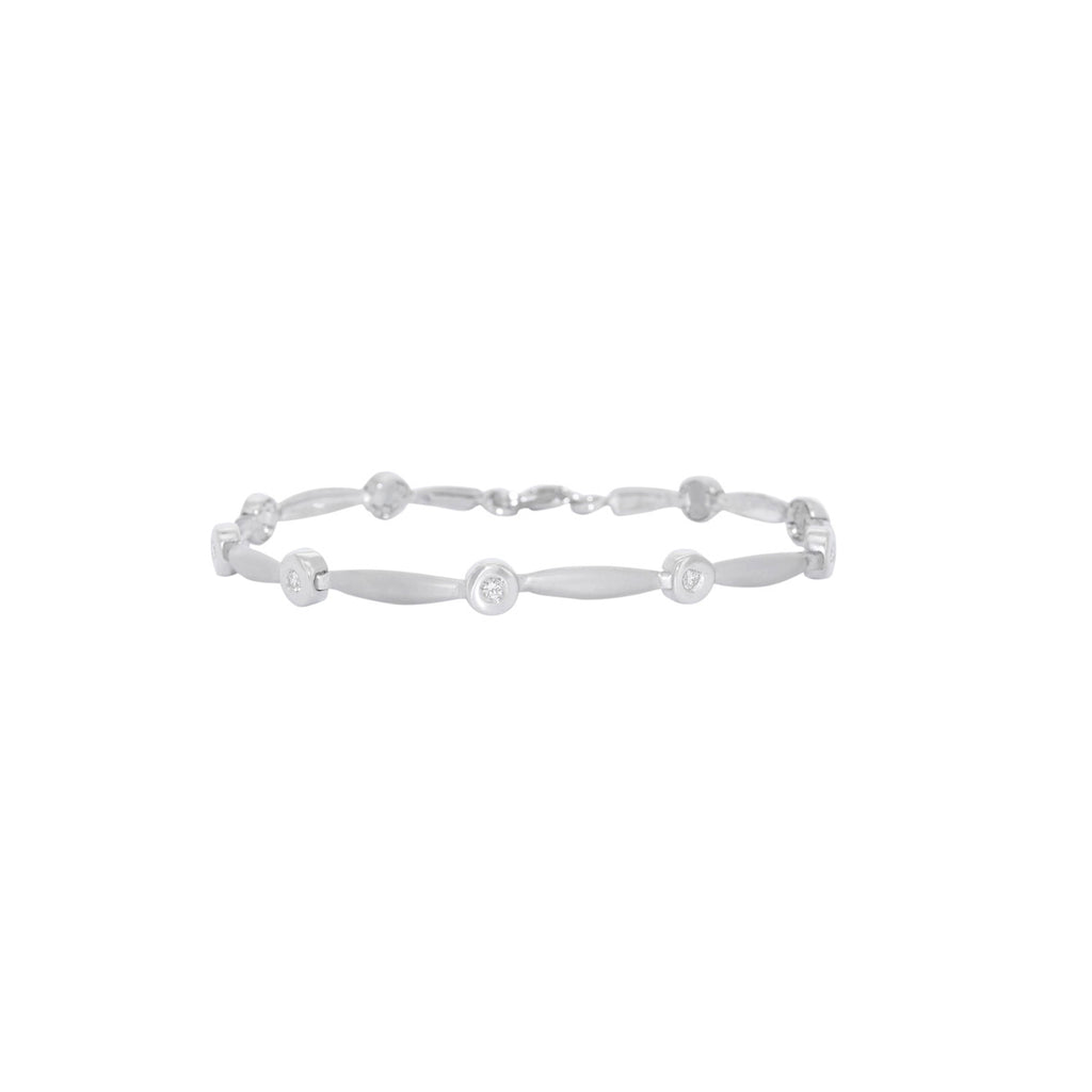 PULSERA ORO BLANCO Y BRILLANTES