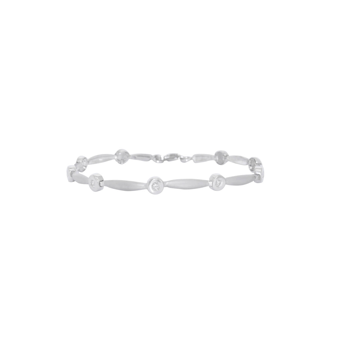 PULSERA ORO BLANCO Y BRILLANTES
