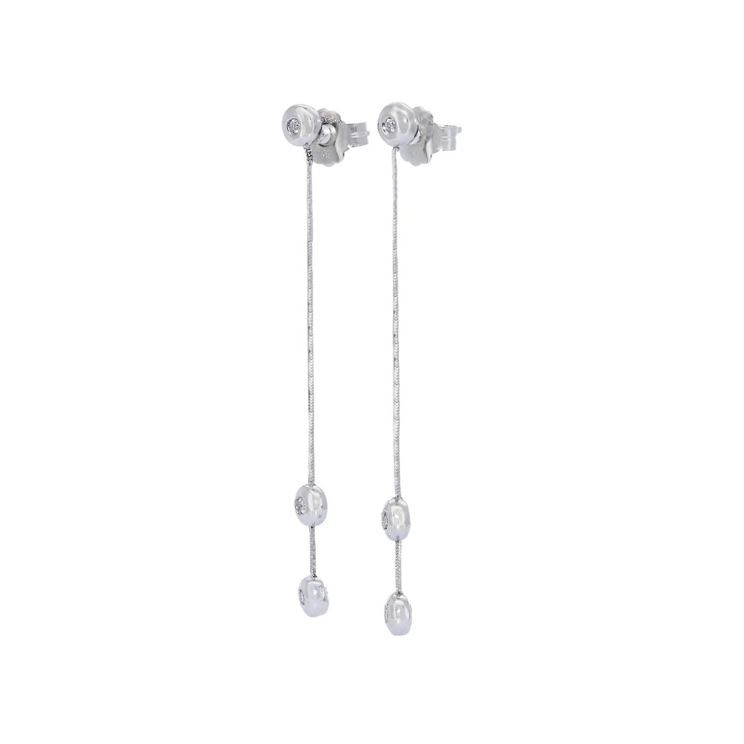 PENDIENTES ORO BLANCO Y BRILLANTES