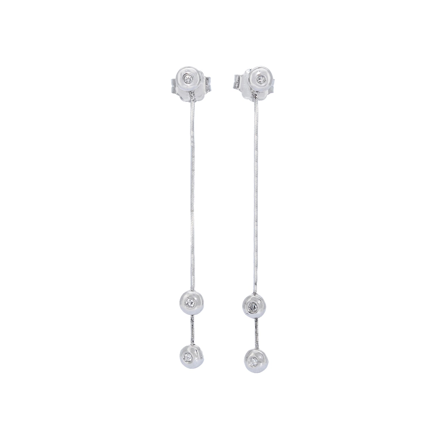 PENDIENTES ORO BLANCO Y BRILLANTES