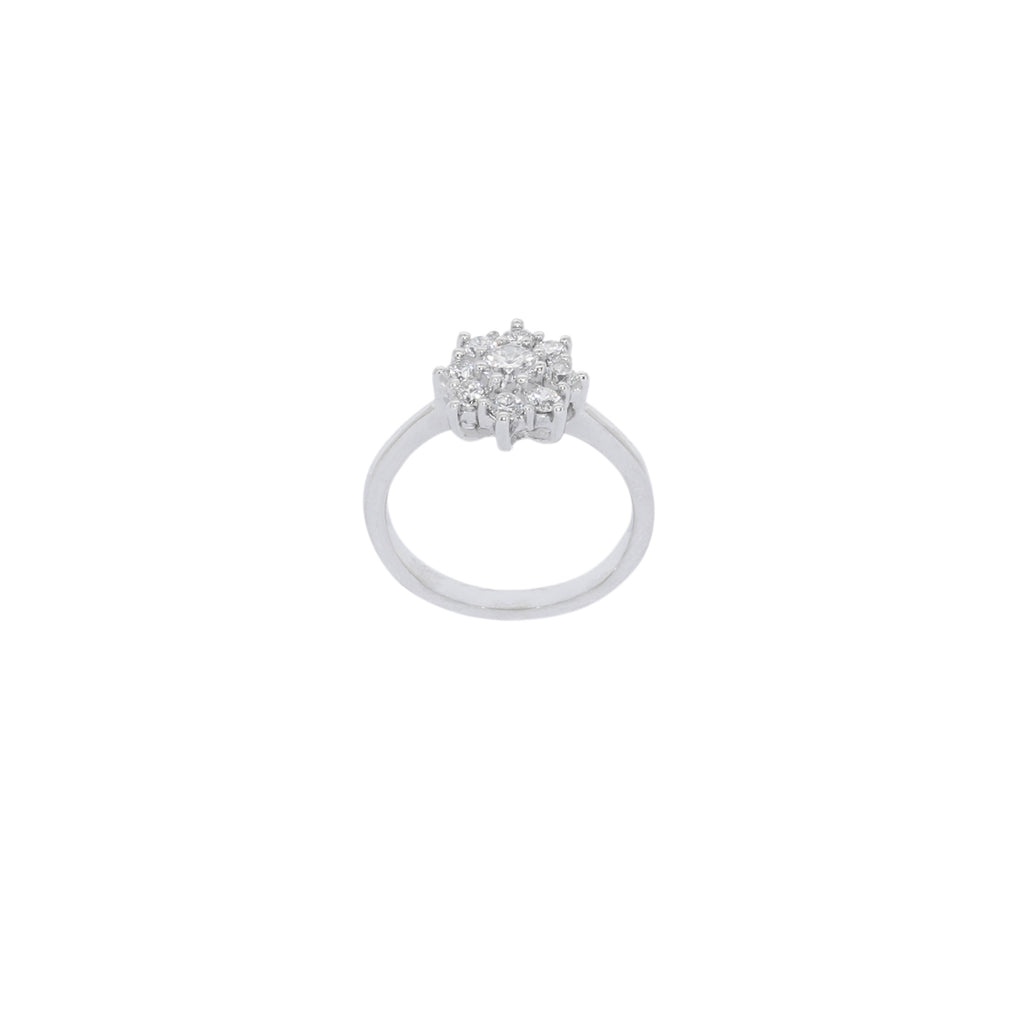 SORTIJA FLOR ORO BLANCO CON DIAMANTES