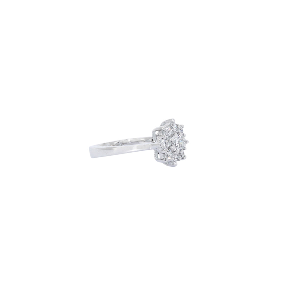 SORTIJA FLOR ORO BLANCO CON DIAMANTES