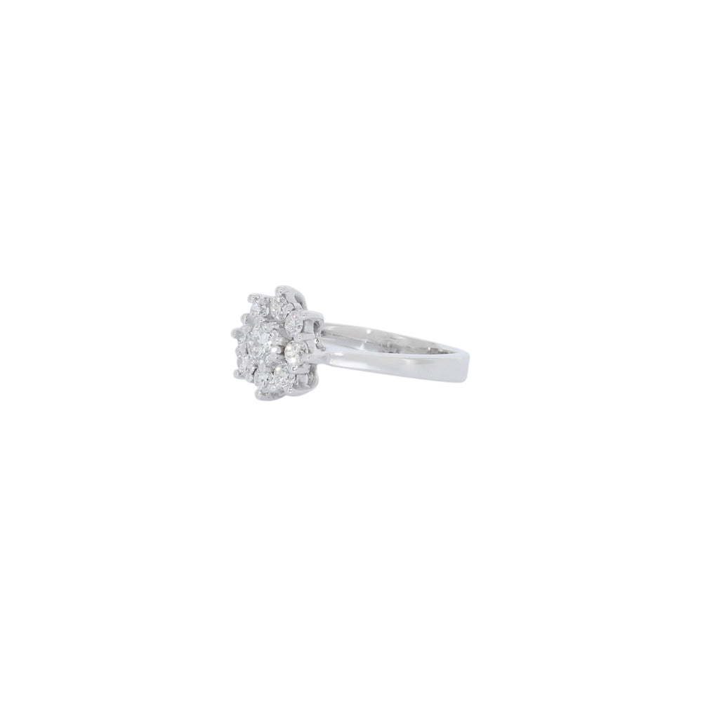 SORTIJA FLOR ORO BLANCO CON DIAMANTES
