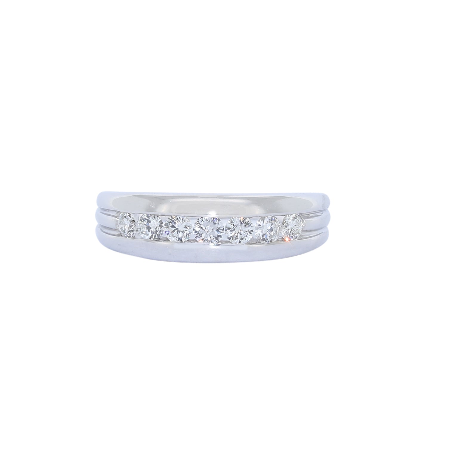 ANILLO ORO BLANCO 7 BRILLANTES
