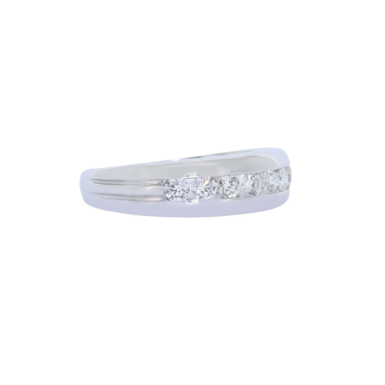 ANILLO ORO BLANCO 7 BRILLANTES