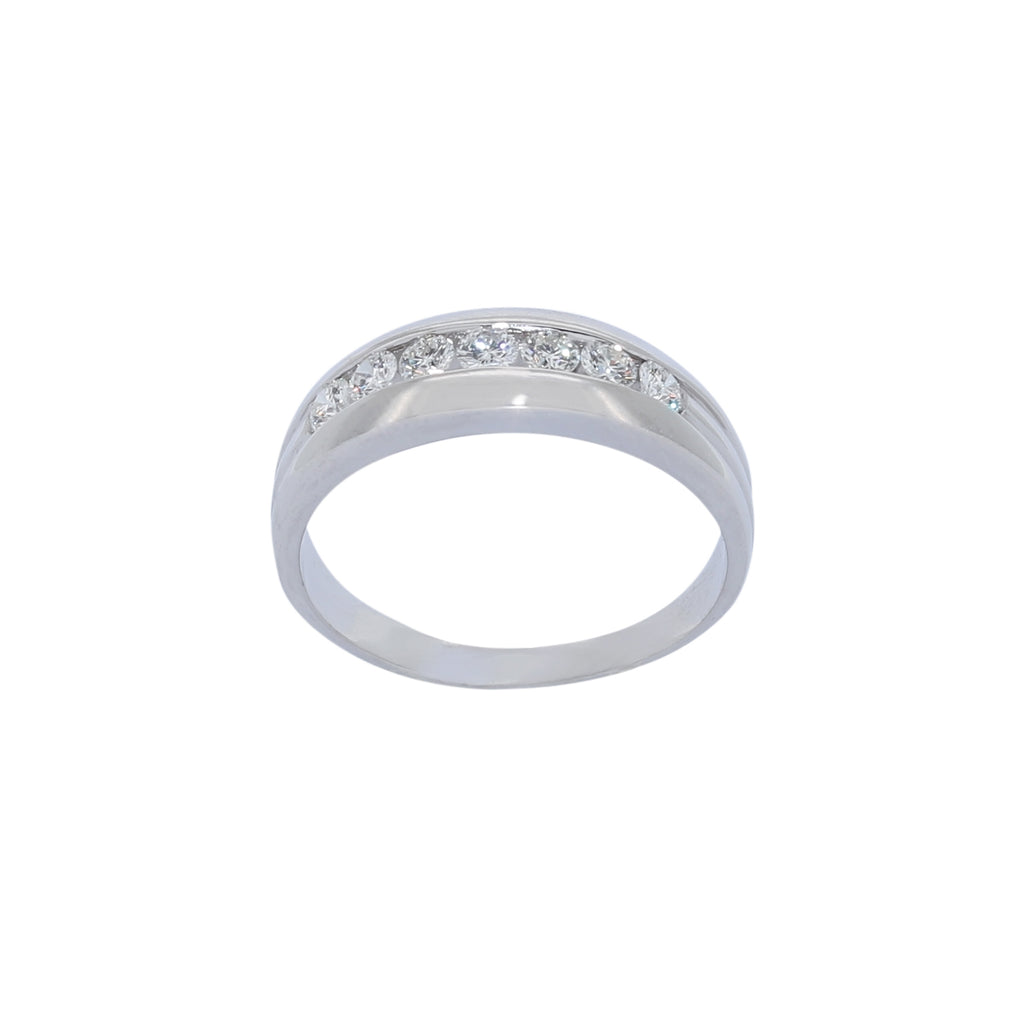 ANILLO ORO BLANCO 7 BRILLANTES
